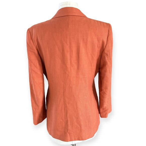Vintage Lands' End Orange Blazer Two Button Lined Women's 8 - Picture 3 of 8